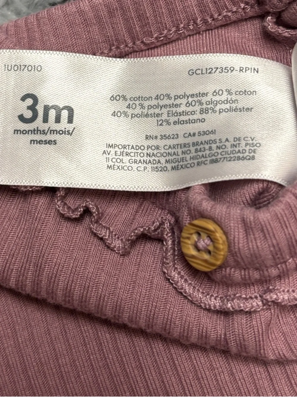 Carter's Ribbed Two-Pack Leggings in Plum and Dusty Pink